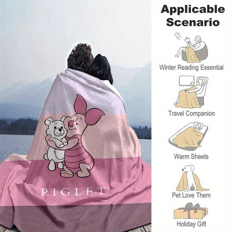 1 Stück Ferkel & Pu der Bär Umarmung Kuscheldecke Gemütliche Heimdekoration, Sofabezug, Outdoor, Geschenk für Freunde, Weiche Decke für Bett, Wohnzimmer, Reisen