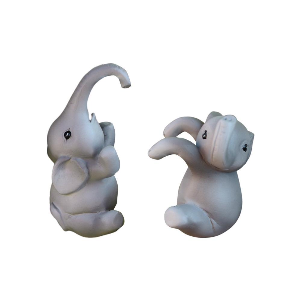 

Cartoon Elephant Bonsai Pendant Climbing Elephant Ornaments For Office Outdoor Plant Decor серый