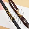 Women's Strap Belt Skirt Accessories Cowhide Two-layer Cowhide Belt Pair Elliptical Buckle Smooth Plate Buttonhole Women's Strap