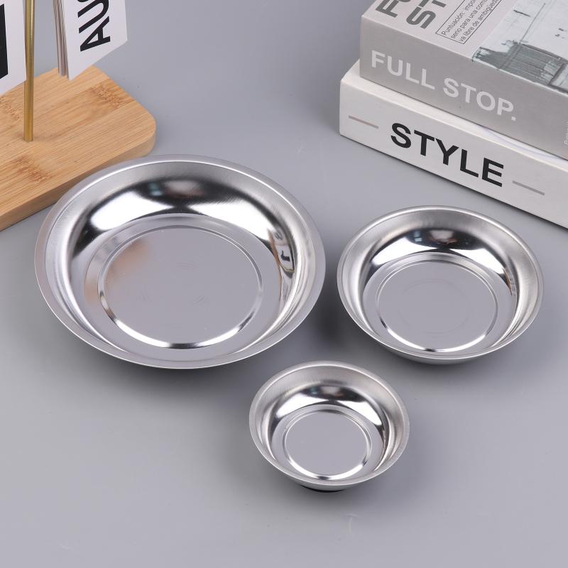 Circular Magnetic Parts Bowl 3"/4"/6" Magnetic Tray Screw Storage Tray Stainless Steel Tools Tray For Auto Suction Pad Tools