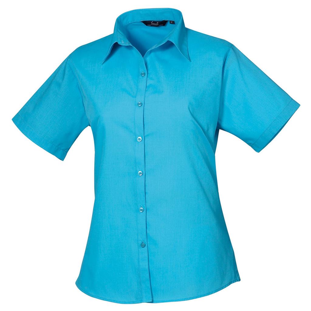Premier Womens/Ladies Poplin Short-Sleeved Blouse