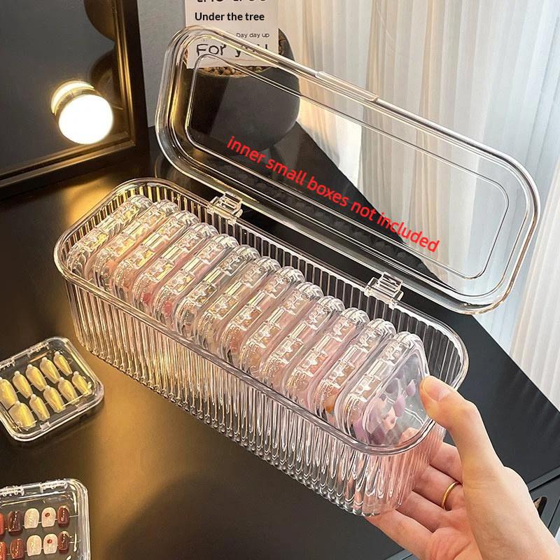 Clear Lipstick Nail Polish Storage Box Large Capacity Multi-functional Organizer for Home Travel Small Items