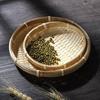 Small Creative Household Mini Round Dustpan Bamboo Woven Dim Sum Tray Candy Snack Tray