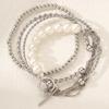 4Pcs Silver Color Bracelet Set For Women Fashion Pearl Beaded Chain Bracelet Trendy Boho Jewelry For Party Daily Wear Gift 2026