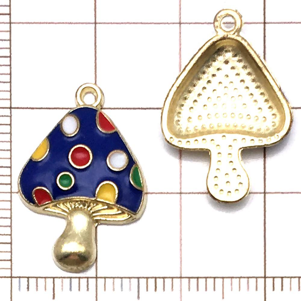 20 Colorful Cartoon House & Mushroom Enamel Alloy Charms for DIY Jewelry