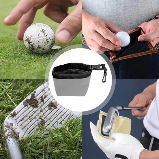 1/2/3Pcs Golf Detachable Clip Portable Dirt Grass Club Cleaning Bag with Removal Golf Ball Pouch Bag