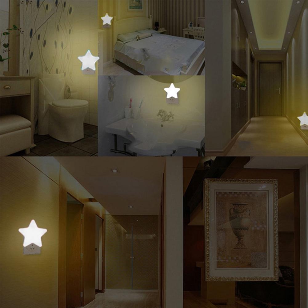 Smart Light Sensor Star-shape LED Bed Light Night Lamp Home Office Decoration Gift