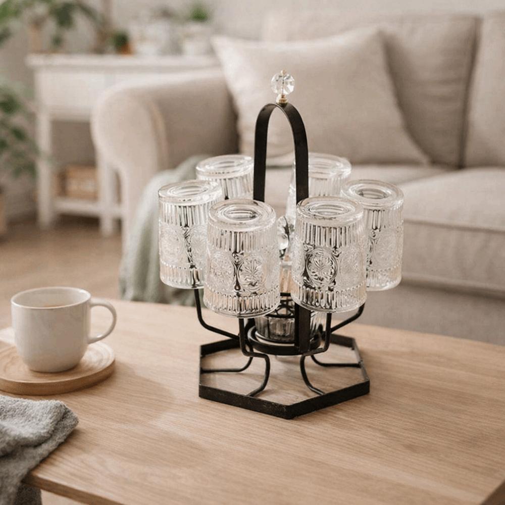 Gold/Black Water Cup Drying Rack Iron Tea Cup Holder Practical Glass Cup Drain Holder  Bar