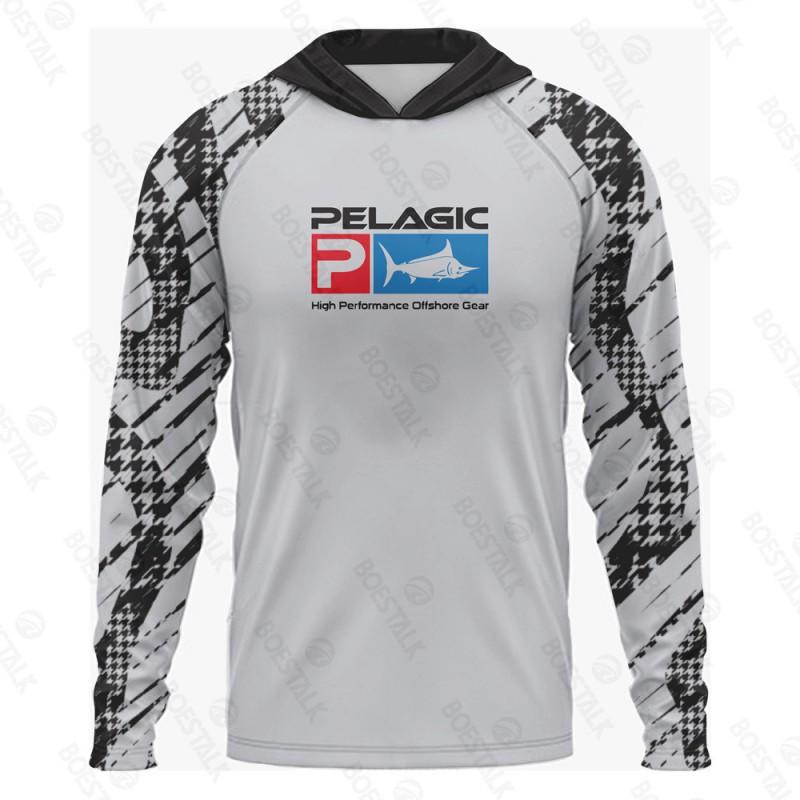 Men's PELAGIC Long-sleeved Hooded Fishing Suit With UV Sun Protection UPF50 + Luya