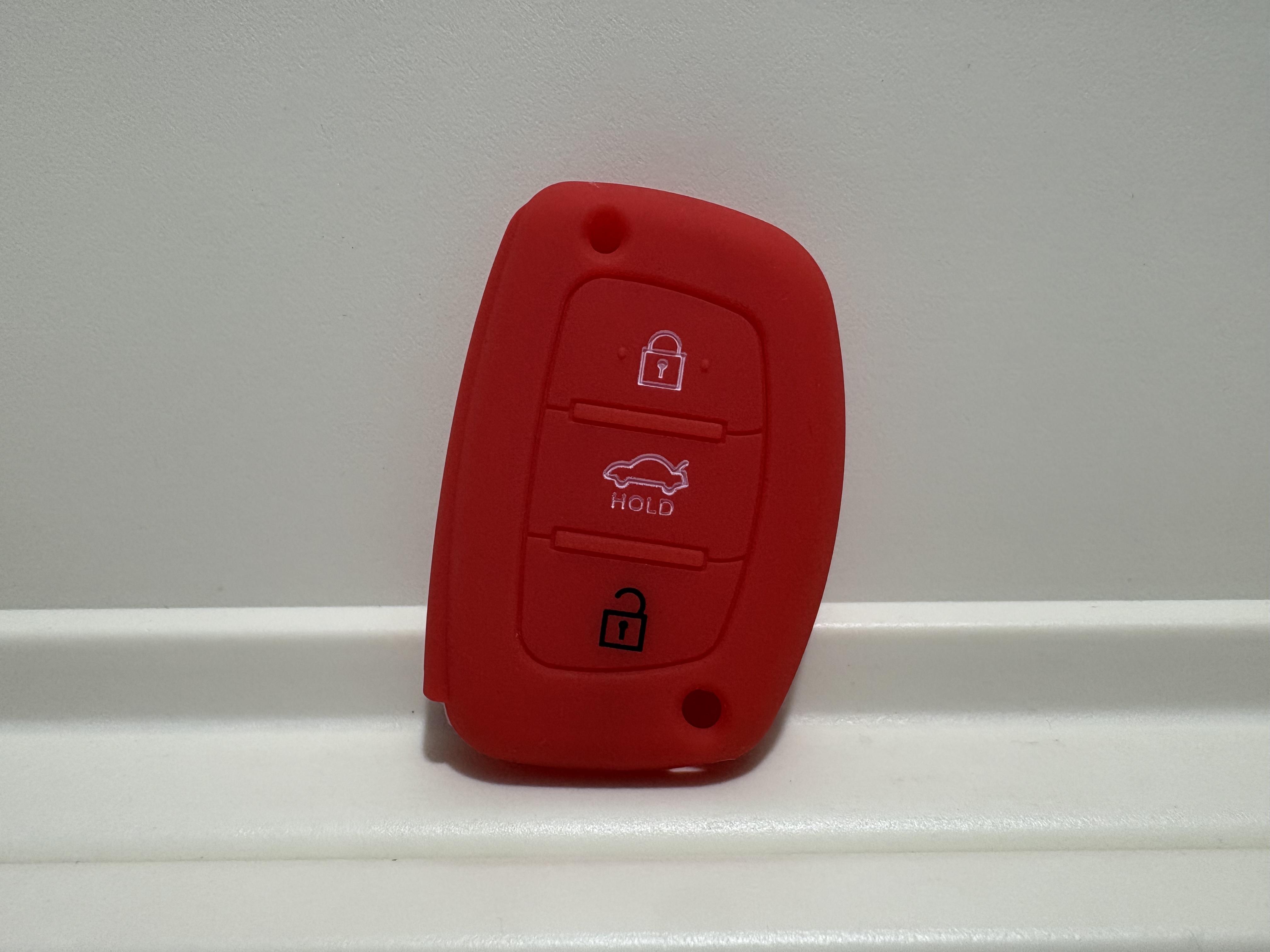 

1Pc New Replacement Silicone Rubber Key Case For Hyundai IX35 Santa Fe Flip Remote Shell 3 Button Car Styling Blank красный