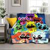 Happy Smiling Cartoon Characters Blanket Flannel Blanket for Bed, Sofa, Camping, Hiking, Picnic Essentials, Gift for Family Fan Gifts