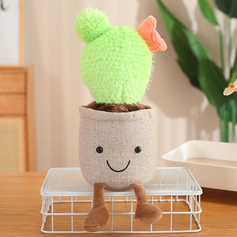 Simulated Potted Plush Toys Hyacinth Cactus Plant Animal Ornaments Flowers Decoration Children's Toys