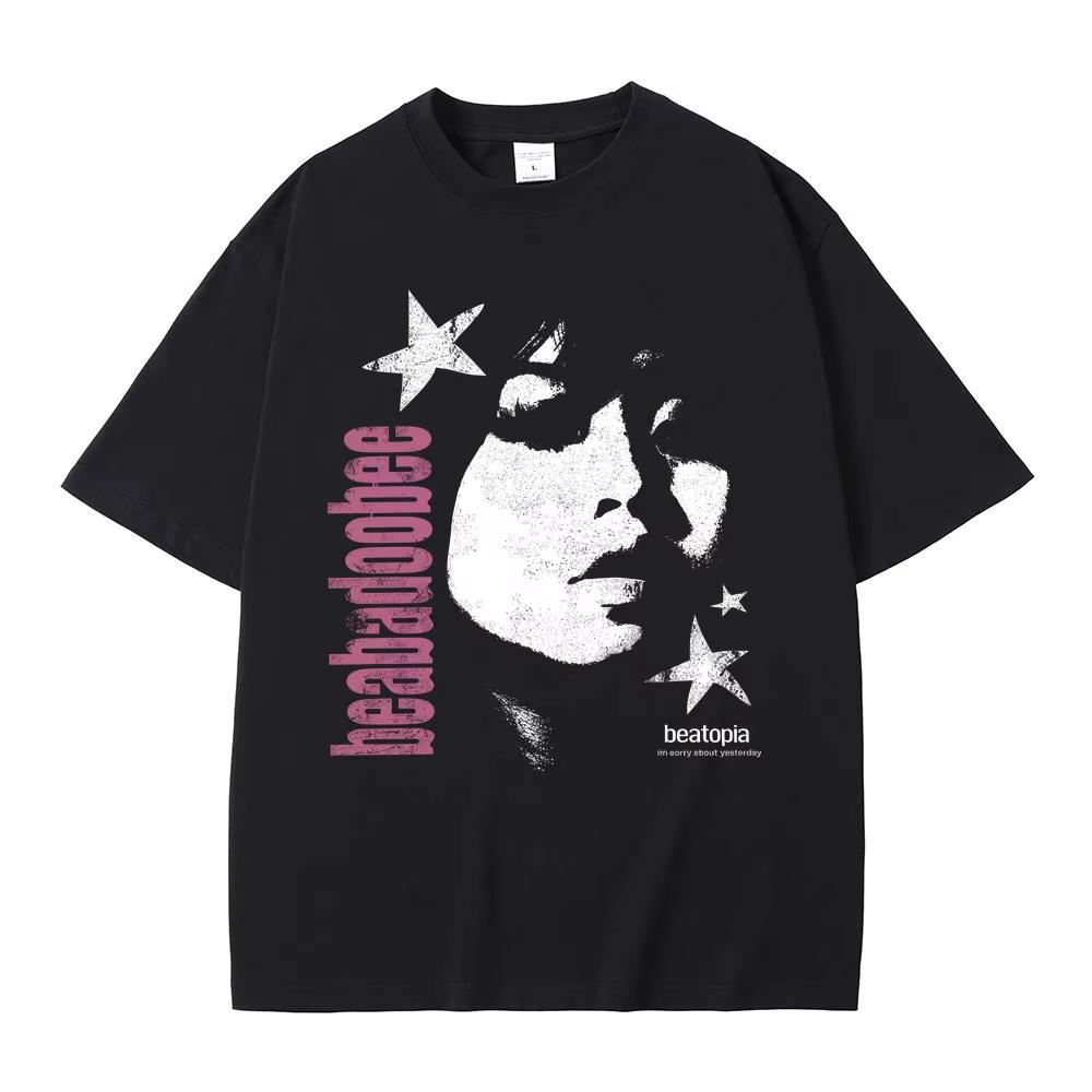 Beabadoobee Tričko s potiskem obličeje Pánské Dámské Hip Hopová móda Popová hudba Trička Ležérní Bavlněné Tričko s krátkým rukávem Topy Streetwear