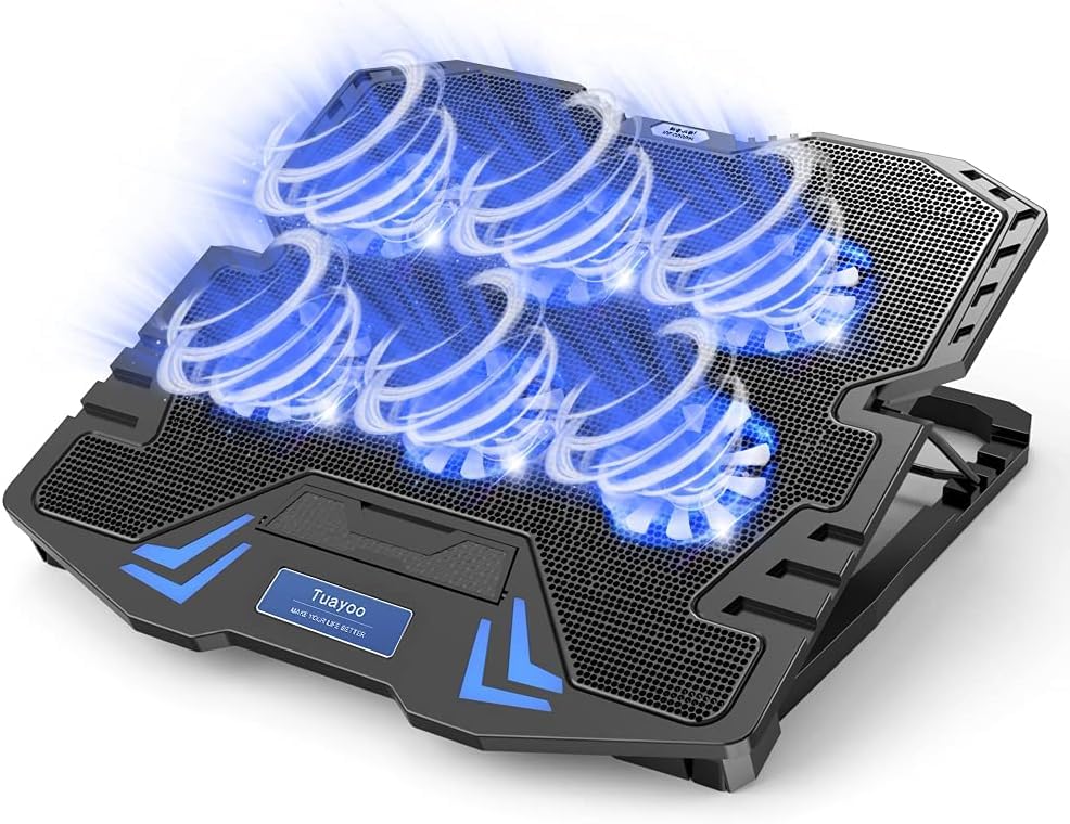 New Introducing Strong Cooling Laptop Cooling Pad Cooling Stand Equipped with 6 Cooling Fans 5 Levels Adjustable Air Volume Adjustable Laptop Cooler