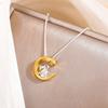 Moon And Star Rabbit Zodiac 925 Sterling Silver Clavicle Chain Pendant Necklaces