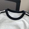 Stray Kids Fleece Lined Sweatshirt Striped Long Sleeve Crewneck Casual Pullover Kpop Fan Merchandise Winter Warm Oversized Grey Stylish Top