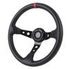 14-calowa Kierownica Wyścigowa do Samochodu PVC Aluminium Uniwersalna Wygląd Włókna Węglowego Sportowa Kierownica z Przyciskiem Klaksonu dla 6