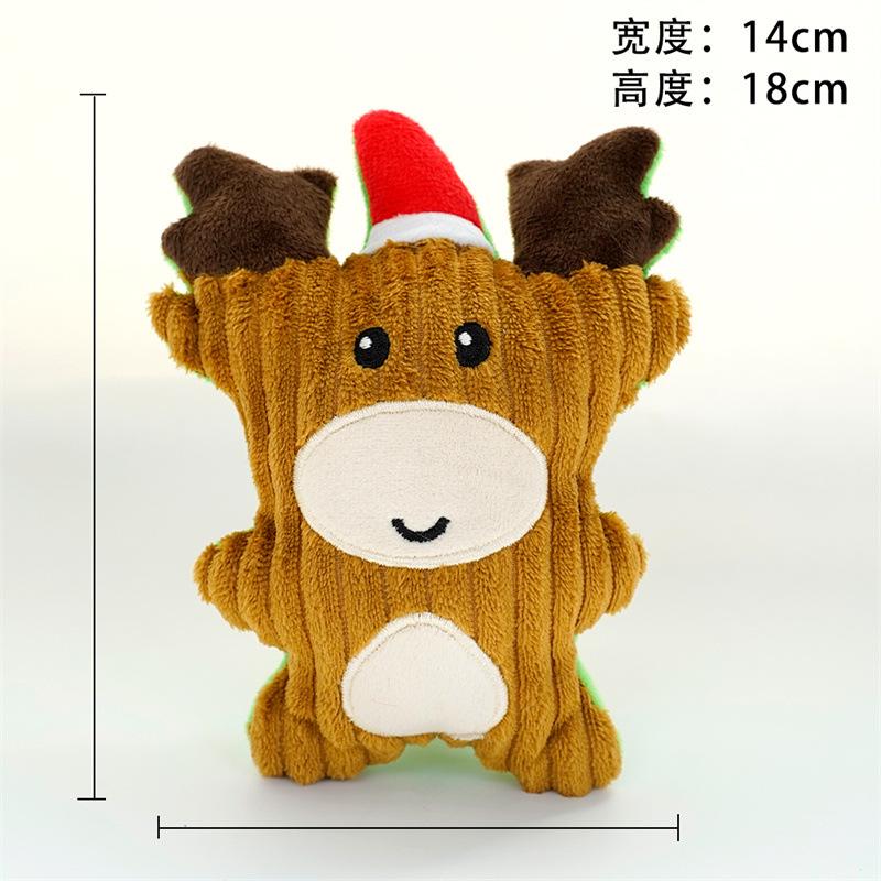 Pet Christmas Dog Amazon Popular Plush Cat Sound Resistant Grinding Teeth Relief Dog Cat Toys
