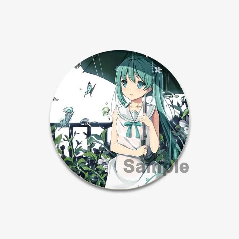 32/44/58mm Cute Cartoon Figure Miku Brooches Cosplay Singer Exquisit Badge for Collar Backpack Hat Accessory Handmade Pin Gift