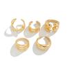 Irregular Liquid Metal Pleated Open Ring Female, Cold Wind Smooth Water Drop Ring Rings