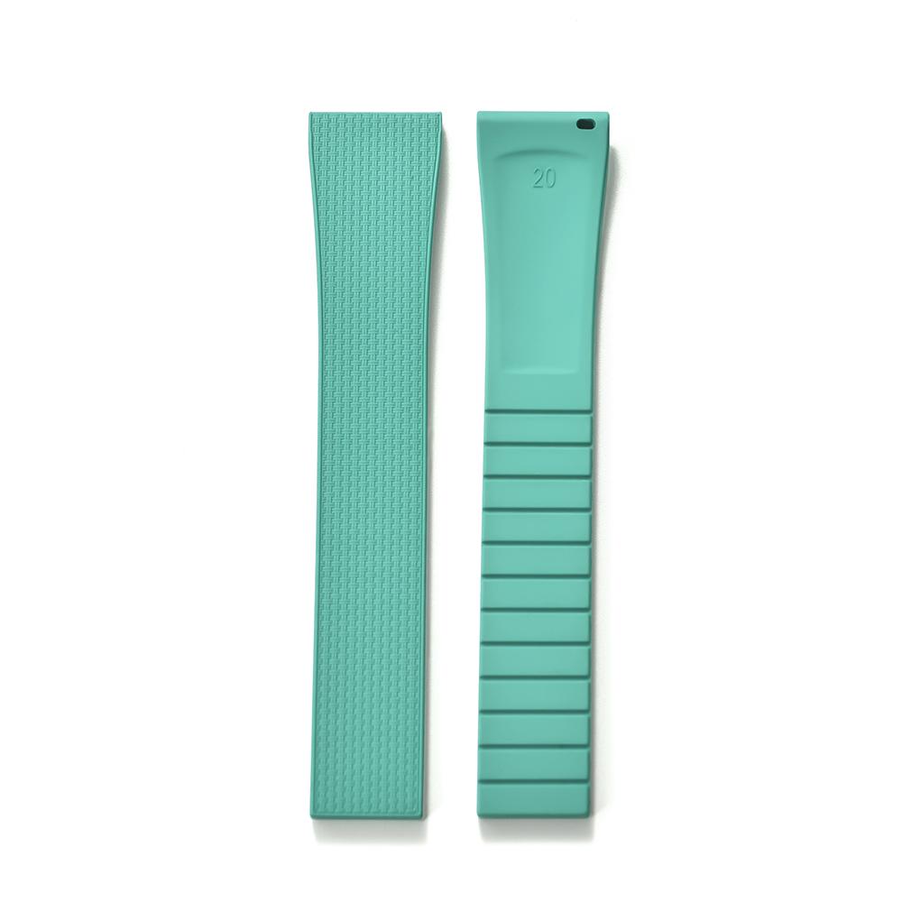 20mm Delugs CTS FKM Gummi Uhrenarmbänder mit 4 Farben Schmetterlingsschließe Einzigartige Textur Schnellverschluss Uhrenarmband für Markenuhr