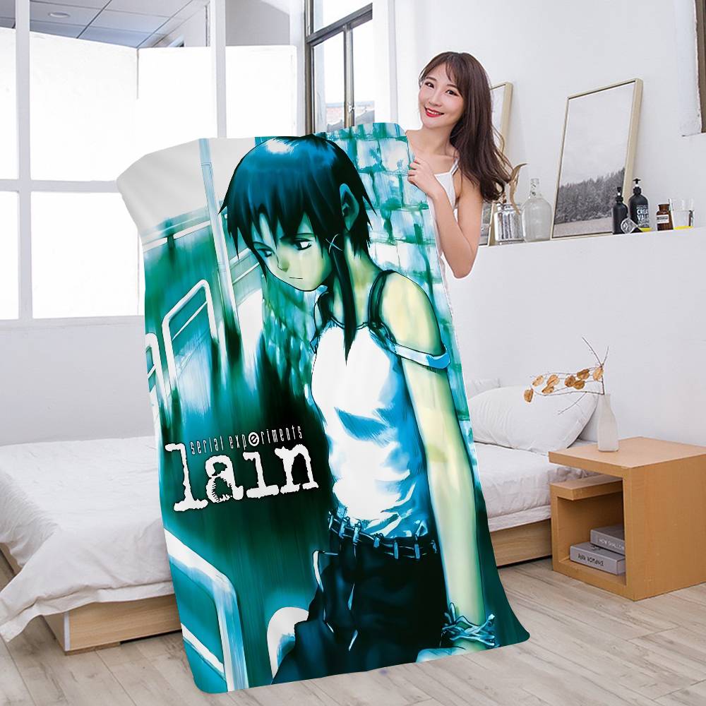 Serial Experiments Lain Anime Bath Towel Microfiber Soft Water Absorbing Breathable For Girl Kids Decorative Cartoon Beach