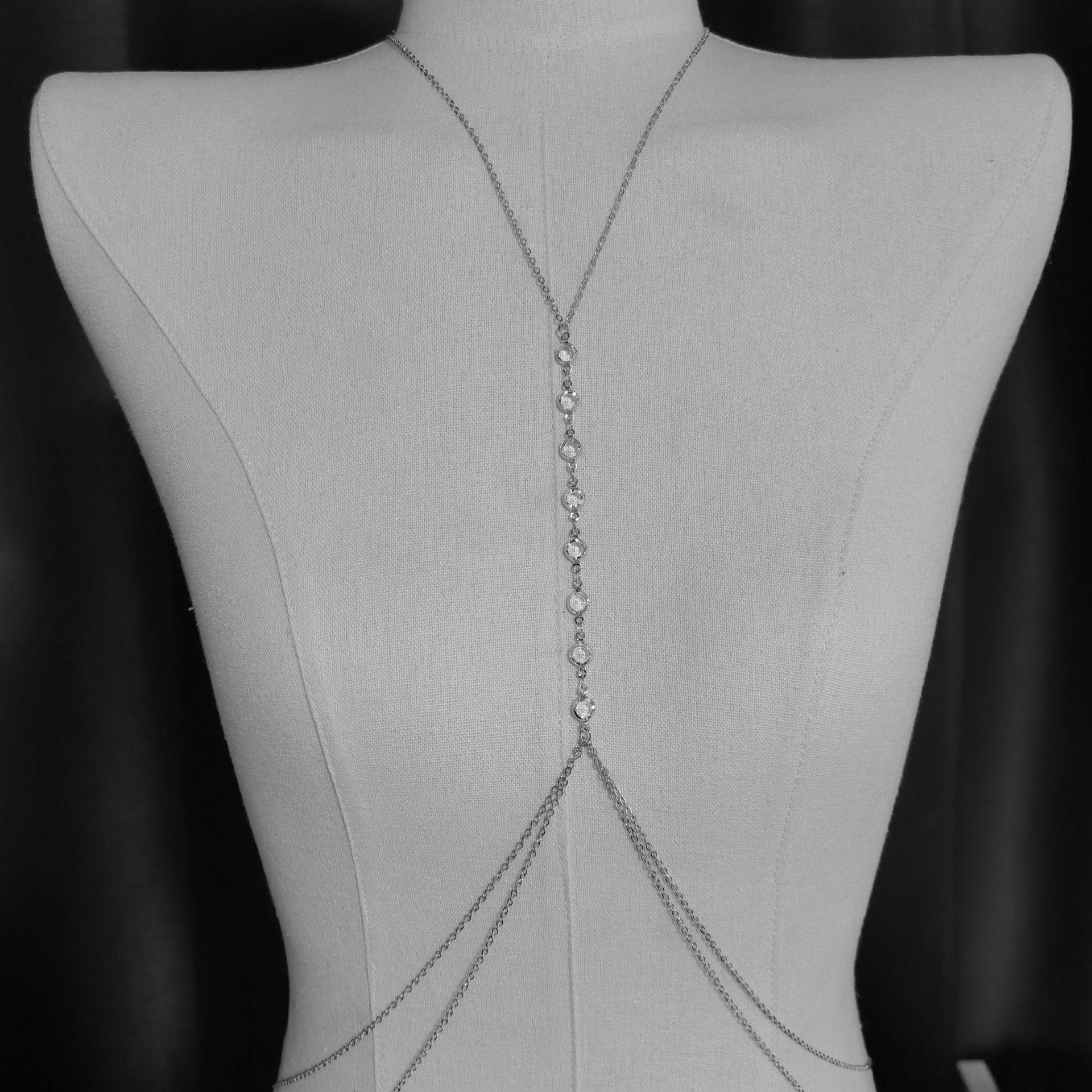 

Европейско-американский стразовый купальник бикини пляжная многослойная кисточка боди-цепочка