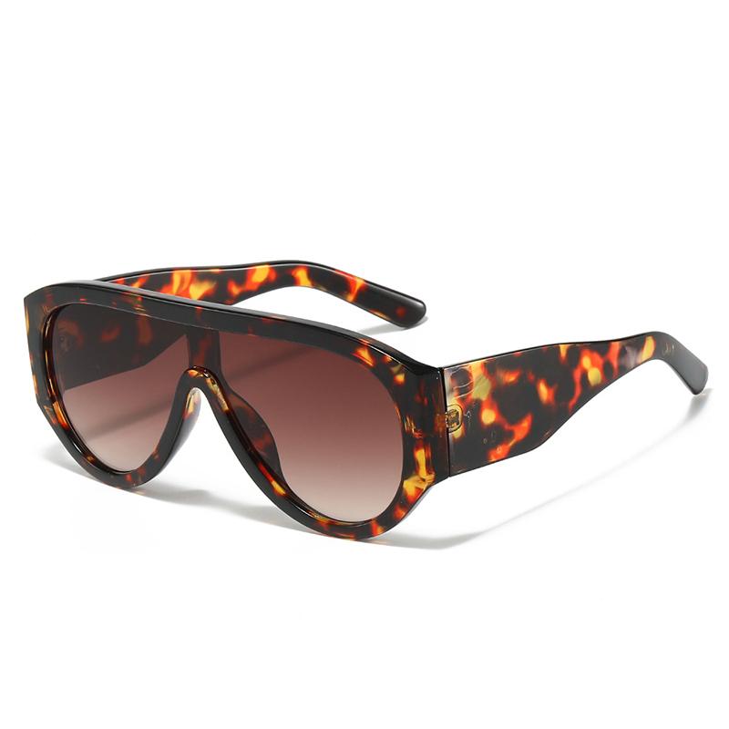 SHAUNA Gafas de Sol de Piloto Oversize de Moda para Mujer Retro de Una Sola Pieza Tonos Rojos Verdes UV400 para Hombre Gafas de Sol Degradadas