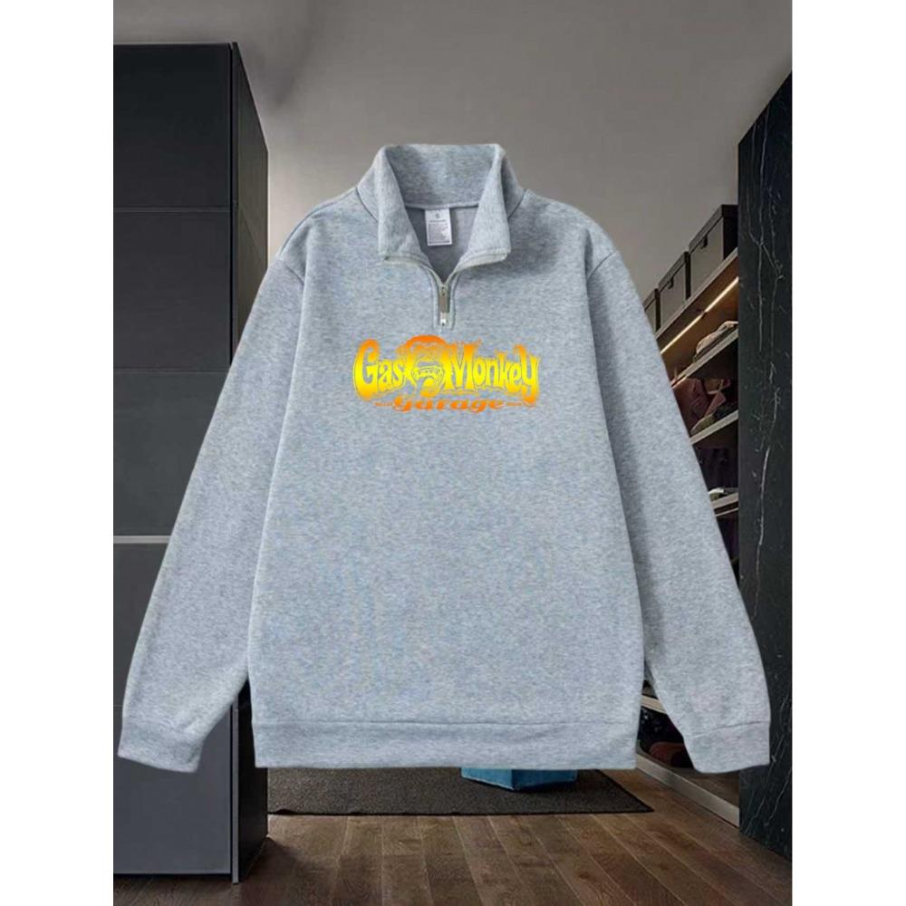 

Garage Daily Men s Half Height Zipper Collar Sweatshirt, Fashionable Pullover, Spring and Autumn New Style, Men s Warm Top XXL