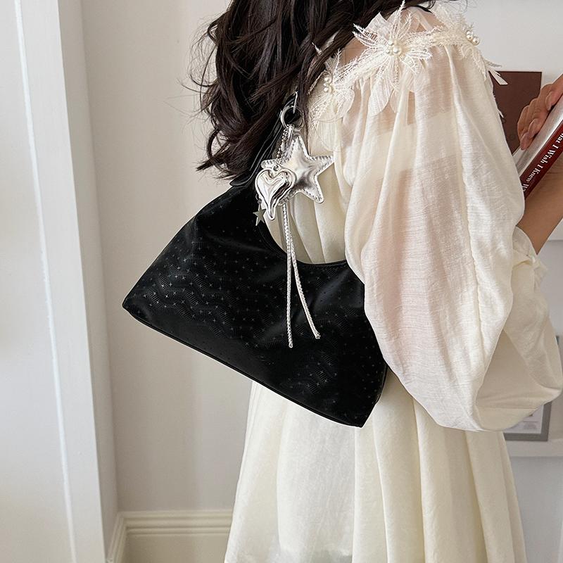 Sewing Thread Casual Underarm Bag Fashion Vintage Youth Shoulder Bags Adjustable Strap Star Heart Charm Minimalist Daily Handbag