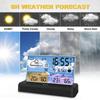 Digitale Wetterstation mit Außensensor Innen-Außen-Thermometer Hygrometer Atomuhr Wettervorhersage Mondphase Luftdruck