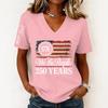 Women’s Fashion Casual Short Sleeve V Neck Pullover Top with 1776 and We the People 250 Years Graphic Print for Everyday Wear