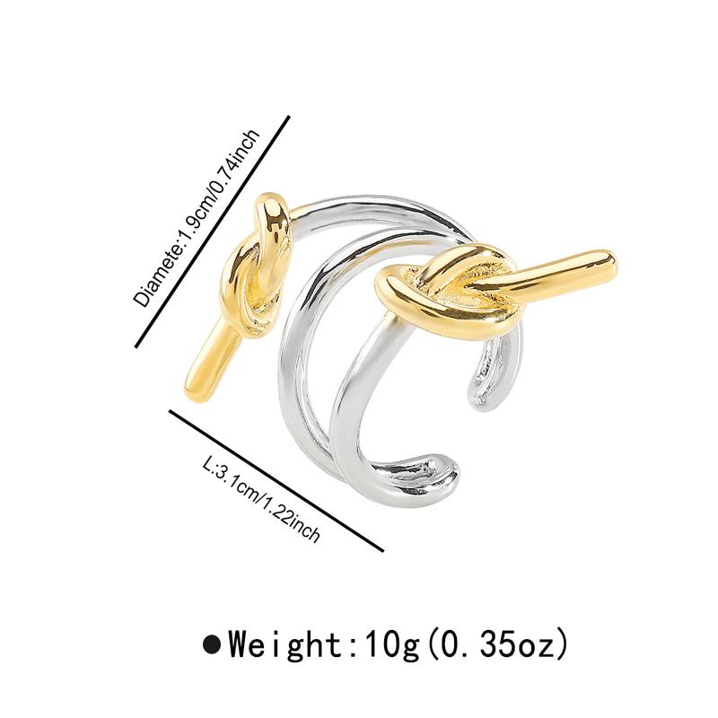 2025 New Creative Copper Twisted Open Rings for Women Personality Metal Bright Surface Plain Circle Trendy Ring Jewelry Gifts