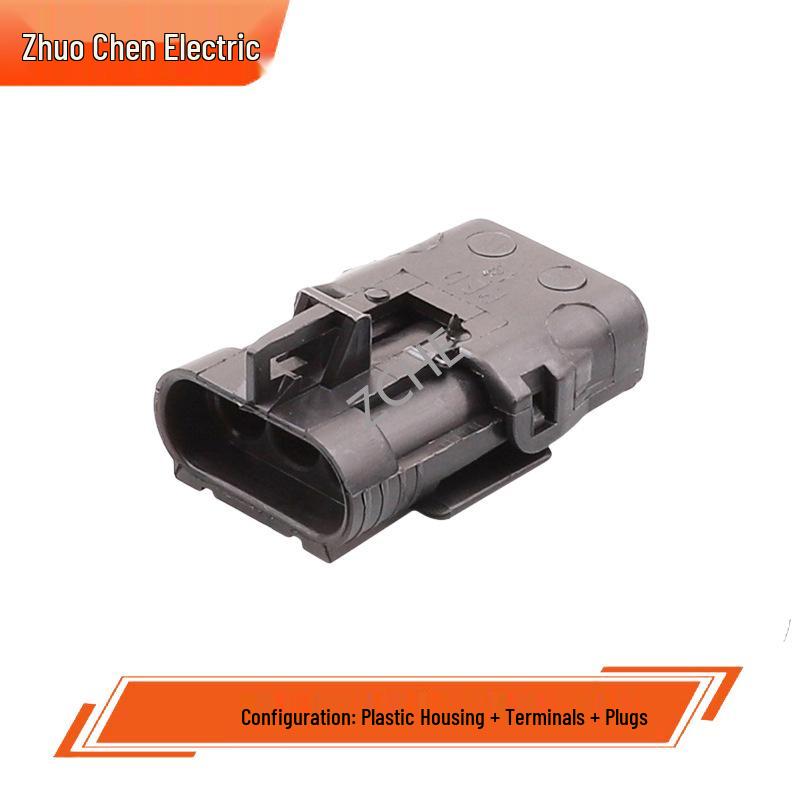 3-Pin Automotive Wiring Harness Connector Set: Male & Female Plugs with Terminals