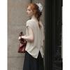 Demana Women's Linen Lyocell Blend Knit Short Sleeve Top