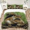 3pcs Squirrel Family Bedding Set - Includes One Quilt Cover and Two Pillowcases (No Core) - Cute Animal Design for Home Decor, Festival Gift