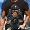 Gorilla Print Oversized T-Shirt For Men Women T-Shirt 3d Monkey Print Short Sleeved Street Hip-Hop Men Clothing New Tees