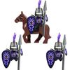 MOC Building Blocks Medieval Character Accessories Warhorses Militiamen Dragons Castles Knights Brick Gifts Toy Helmets Shields