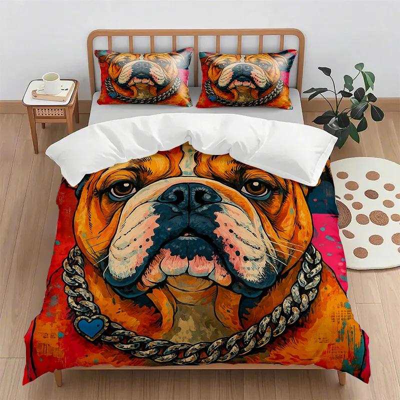 Cartoon Animal Print Digital Printing Quilt Cover Set With Pillowcase - No Bed Sheets Required Comforter Cover