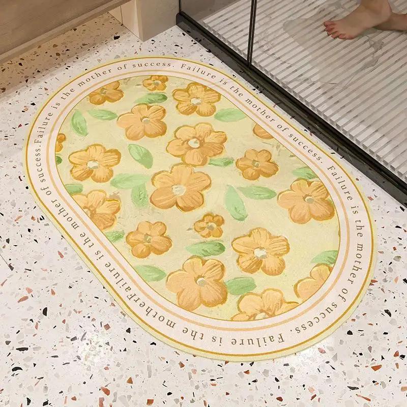 Bathroom Absorbent Floor Mat Household Toilet Door Soft Diatom Mud Foot Mat Toilet Door Non-slip Carpet Mat