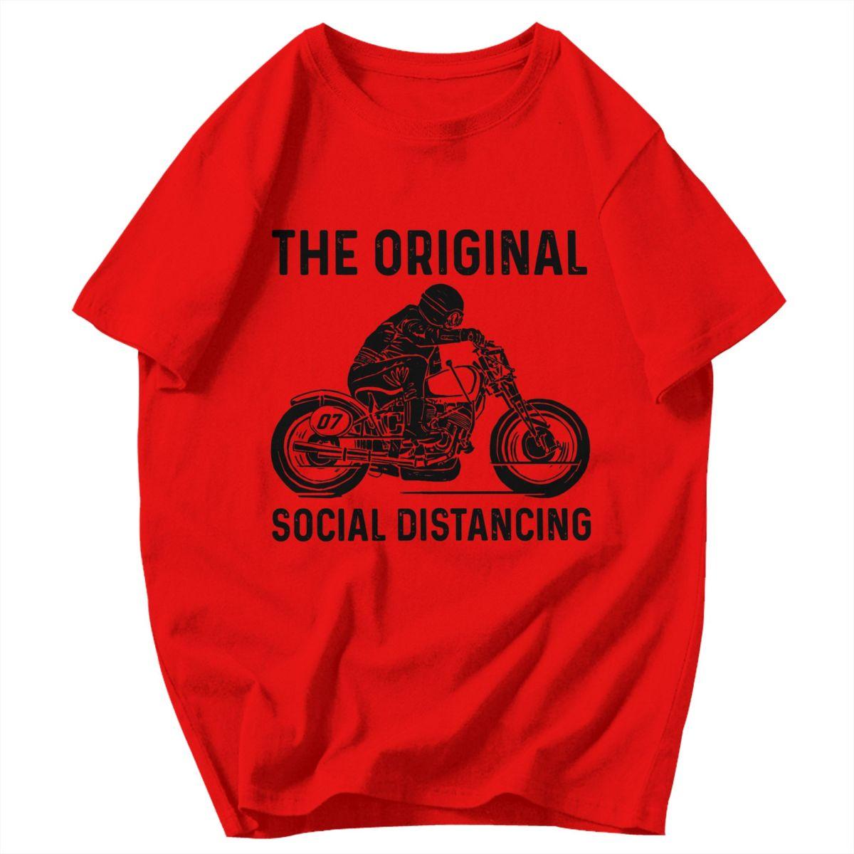 Men T Shirt Motorcycle The Original Social Distancing Funny Motorcycle Lover Unique Y2K Graphic Anime Unisex Clothing T Shirts S