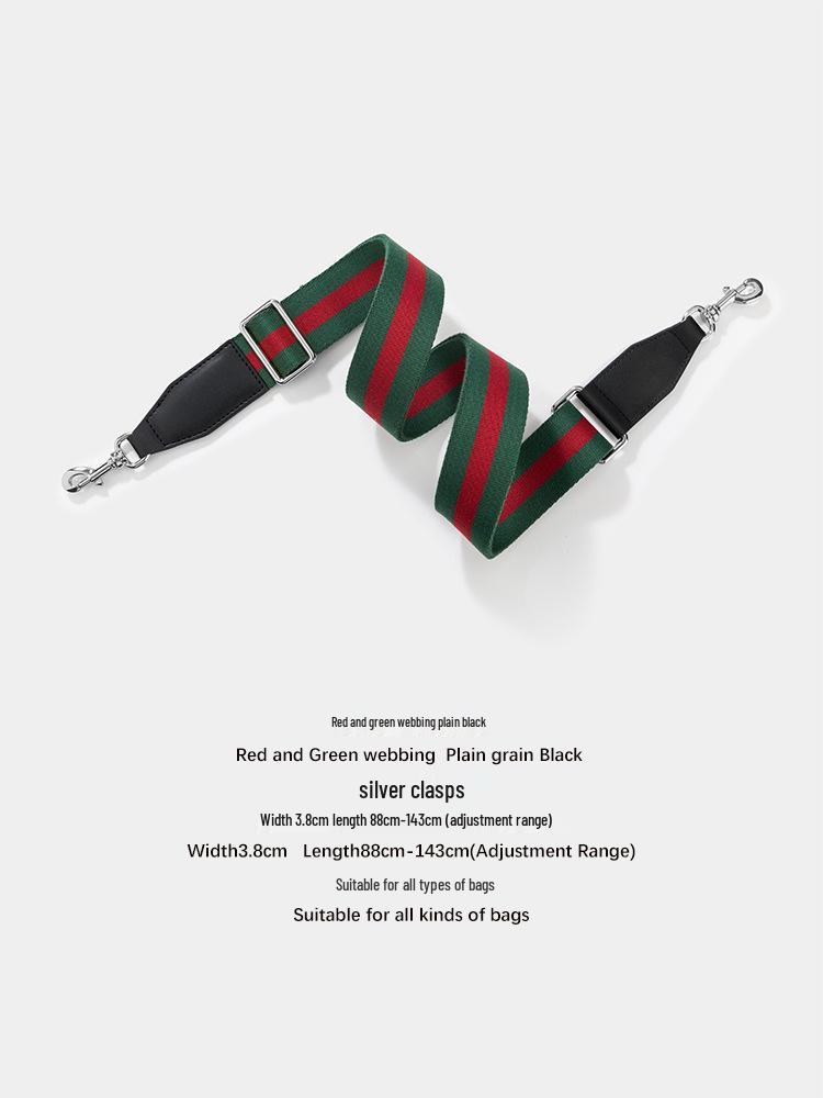 Versatile Single Shoulder Crossbody Bag Strap: Red-Blue Wide Design with Adjustable Red-Green Webbing