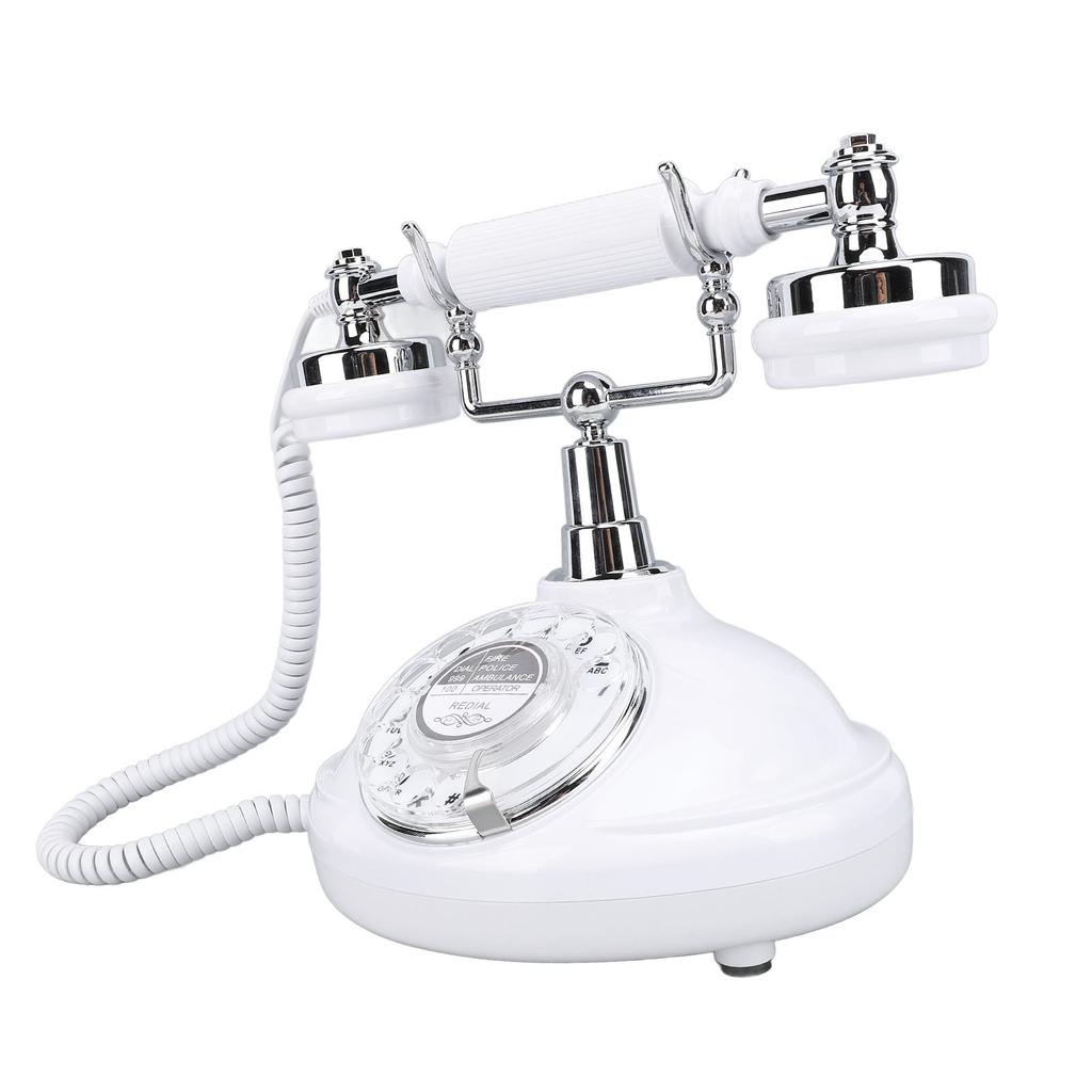 Vintage Style Rotary Phone Ringer On Off Dialing Redialing Landline Telephone Corded Desk Phone for