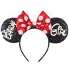 Trip Mickey Ears Headband For Girls Women Sequin Castle 5"Bow Hairband Festival Party Cosplay DIY Hair Accessories