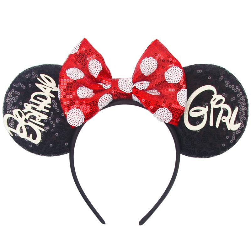 Trip Mickey Ears Headband For Girls Women Sequin Castle 5"Bow Hairband Festival Party Cosplay DIY Hair Accessories