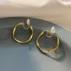 Retro Geometric 925 Silver Needle Metal Pattern Irregular Earrings - Exaggerated Cold Style