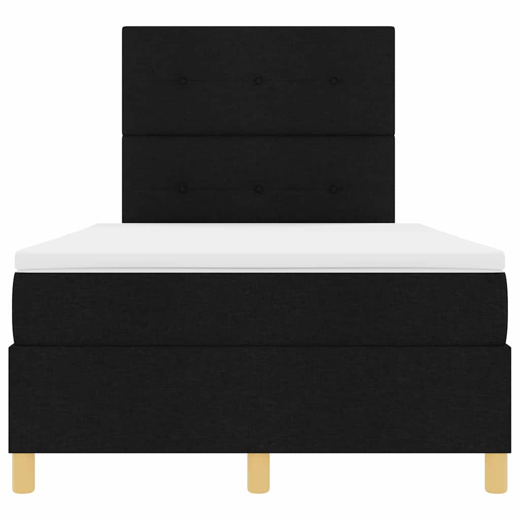 Boxspring Bed with Headboard Black 120 x 200 cm Fabric