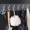 6 in 1 Punch-free Trackless Magic Hook Door Self- Adhesive Hooks Wall Hanging Transparent Hook for Clothes and Hats