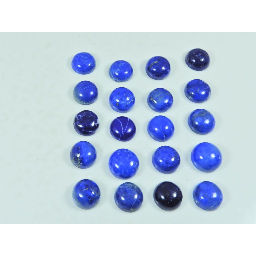 9X9 MM Natural Lapis Lazuli Round Cabochon Loose Gemstone 20Pcs Lot 65Cts. C-3765