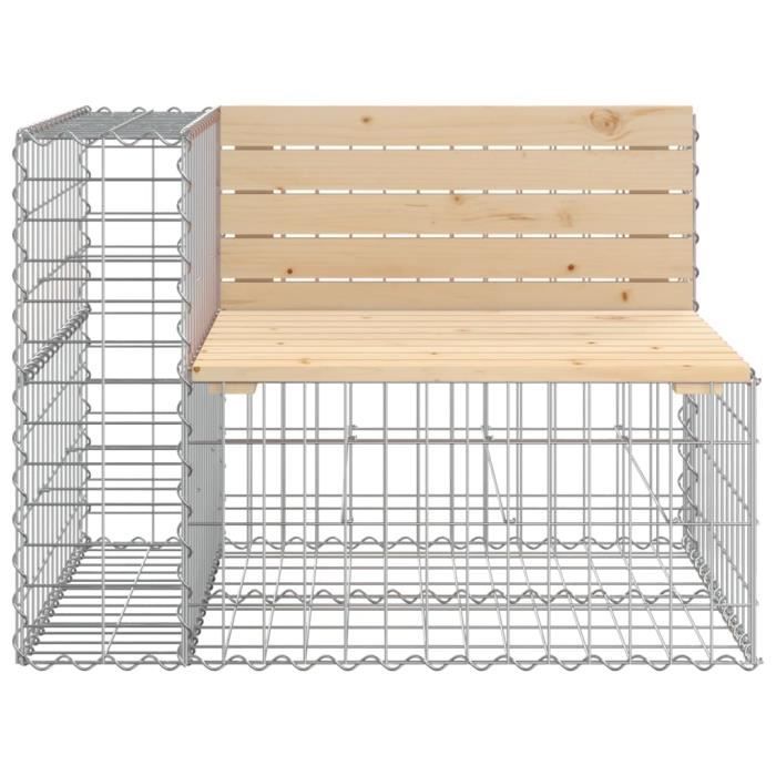 VidaXL Banc de jardin design gabion 92x71x65,5 cm bois massif de pin 834380